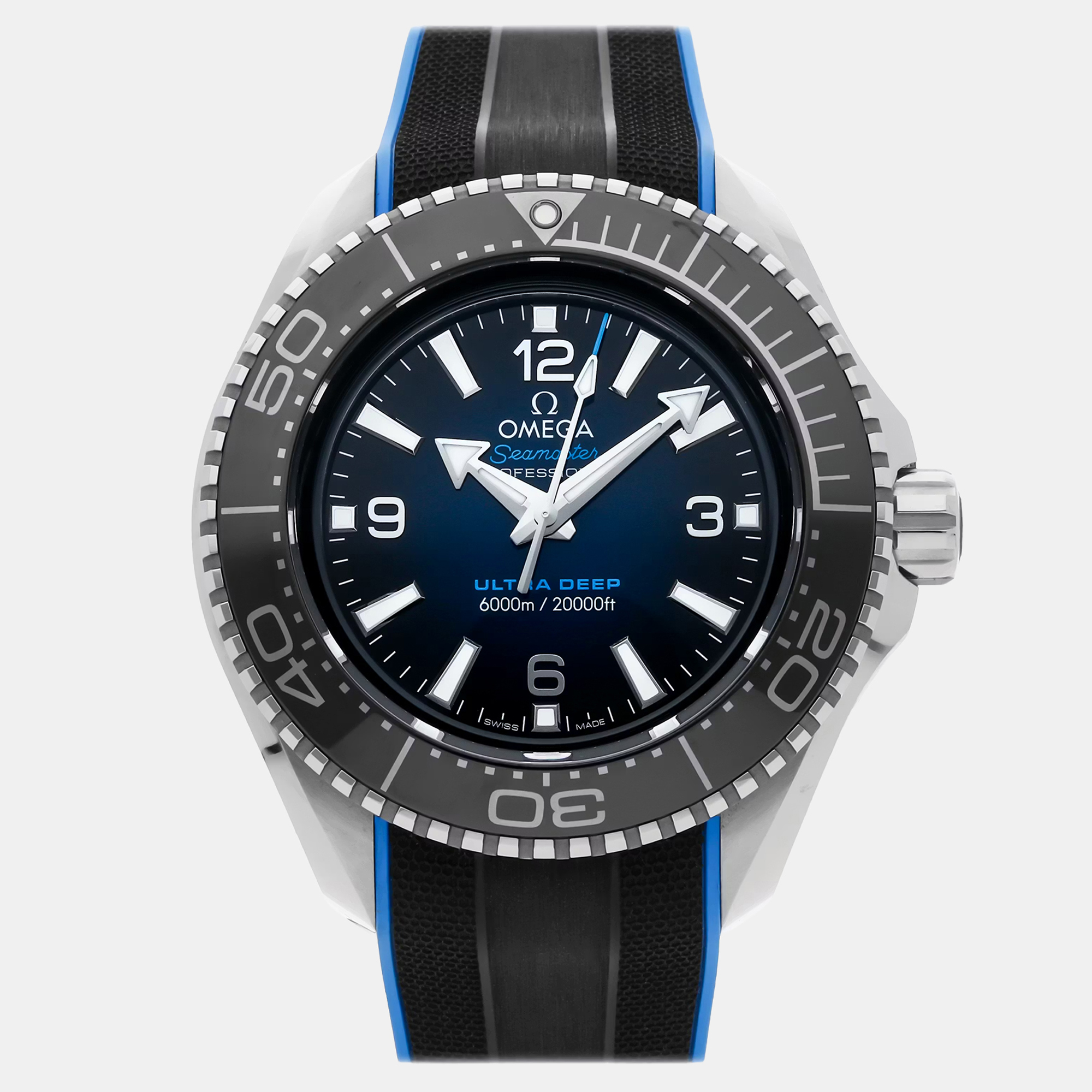 

Pre-Owned Omega Seamaster Planet Ocean 6000M Ultra Deep O-MEGASTEEL 215.32.46.21.03.001, Blue