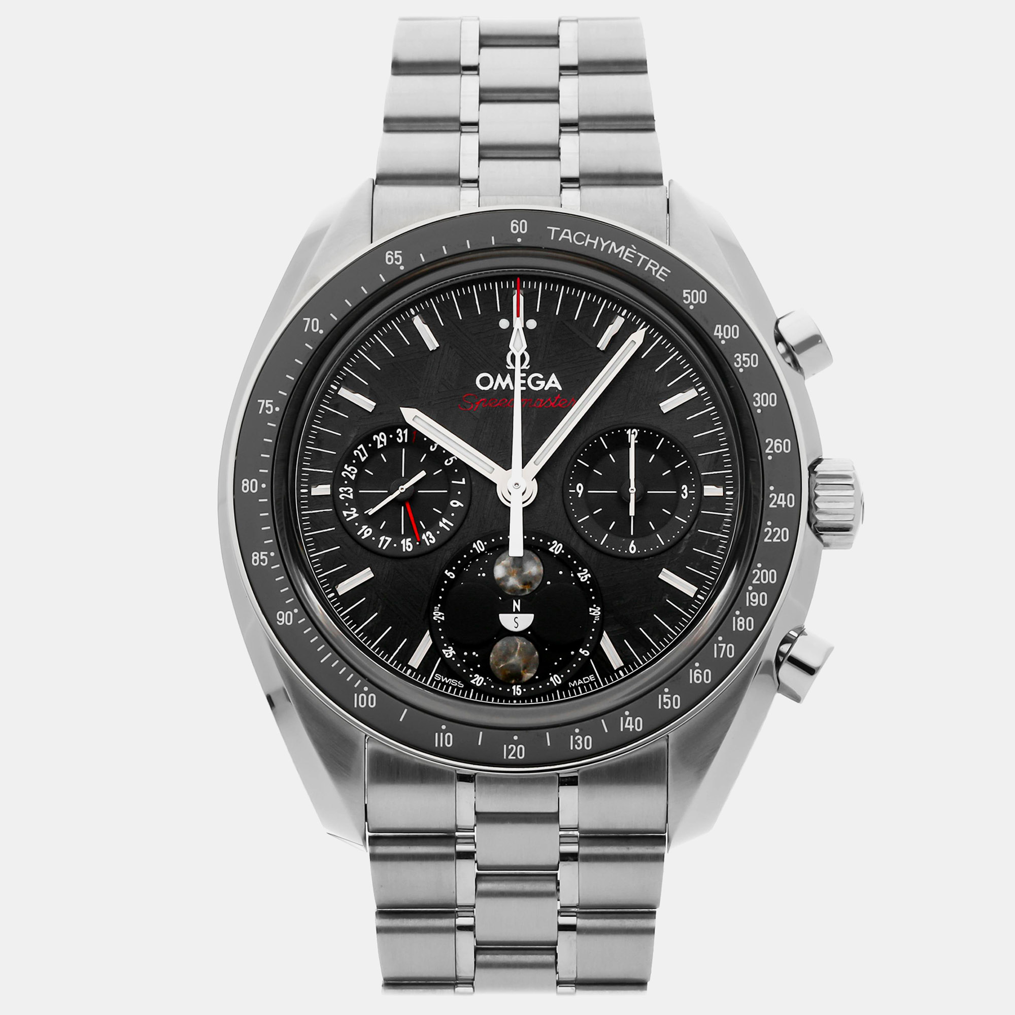 Omega Speedmaster Moonphase 304.30.43.52.01.001 Manual Winding Black Dial Stainless Steel Men’s Wristwatch 43mm
