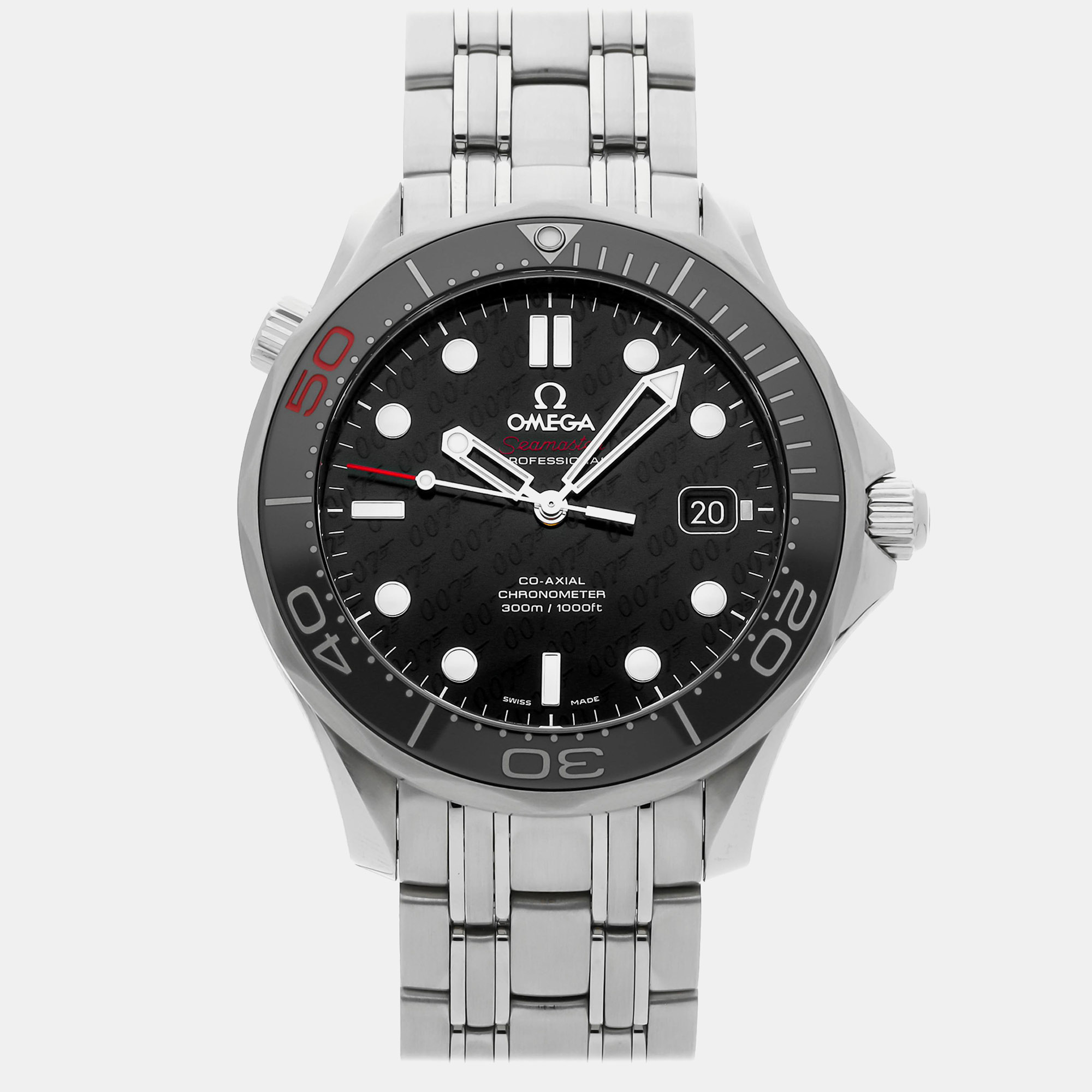 

Pre-Owned Omega Seamaster Diver 300M James Bond 50th Anniversary Limited Edition 212.30.41.20.01.005 Black Automatic Stainless Steel Men's Wristwatch 41 MM