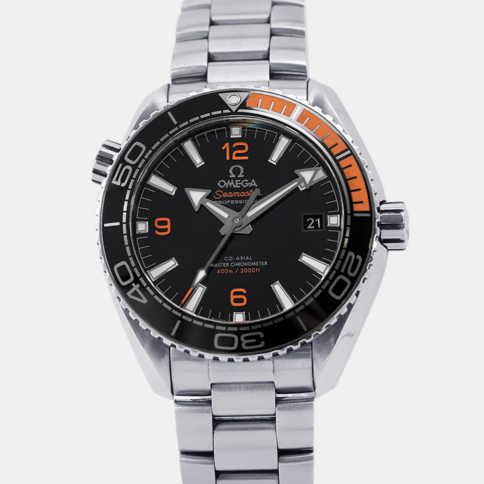 Omega Black Stainless Steel Seamaster Planet Ocean 215.30.44.21.01.002 Automatic Men’s Wristwatch 43.5mm