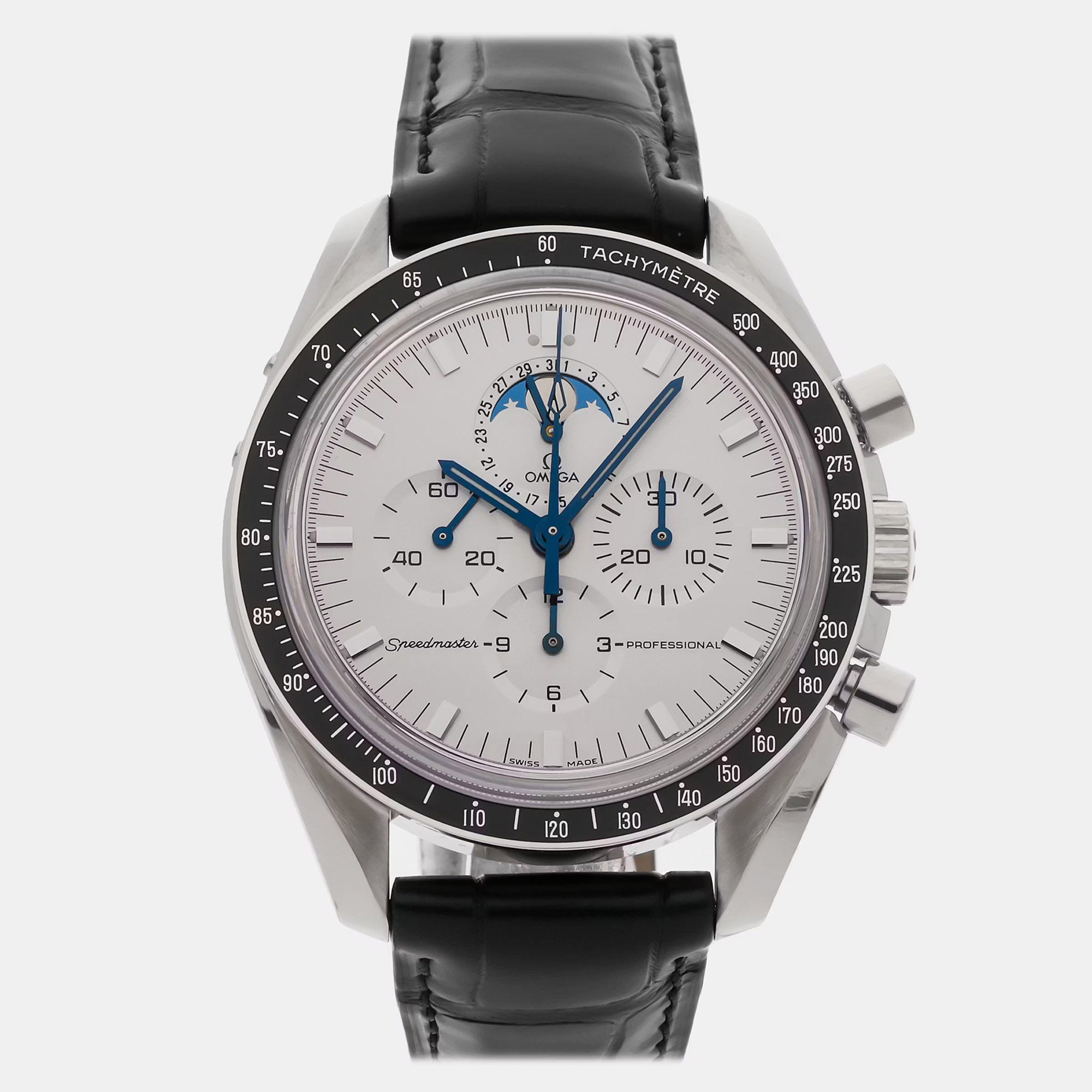 Omega Speedmaster 3689.30.31 White White Gold Manual Winding Men Wristwatch 42mm