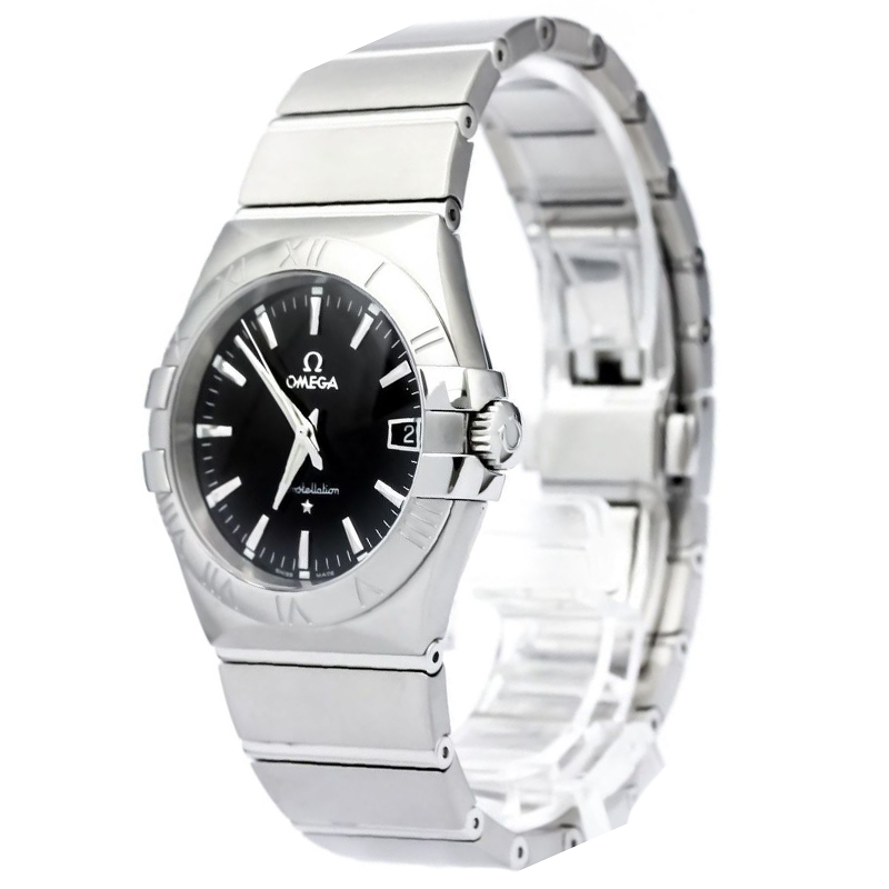 Omega Black Stainless Steel Constellation Men's Wristwatch 35MM