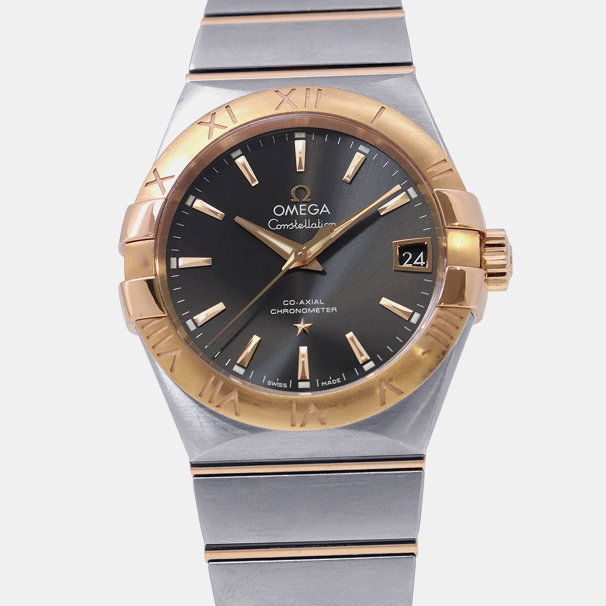 Omega Constellation 123.20.38.21.06.002 Black 18K Yellow Gold, Stainless Steel Automatic Men’s Wristwatch 38mm