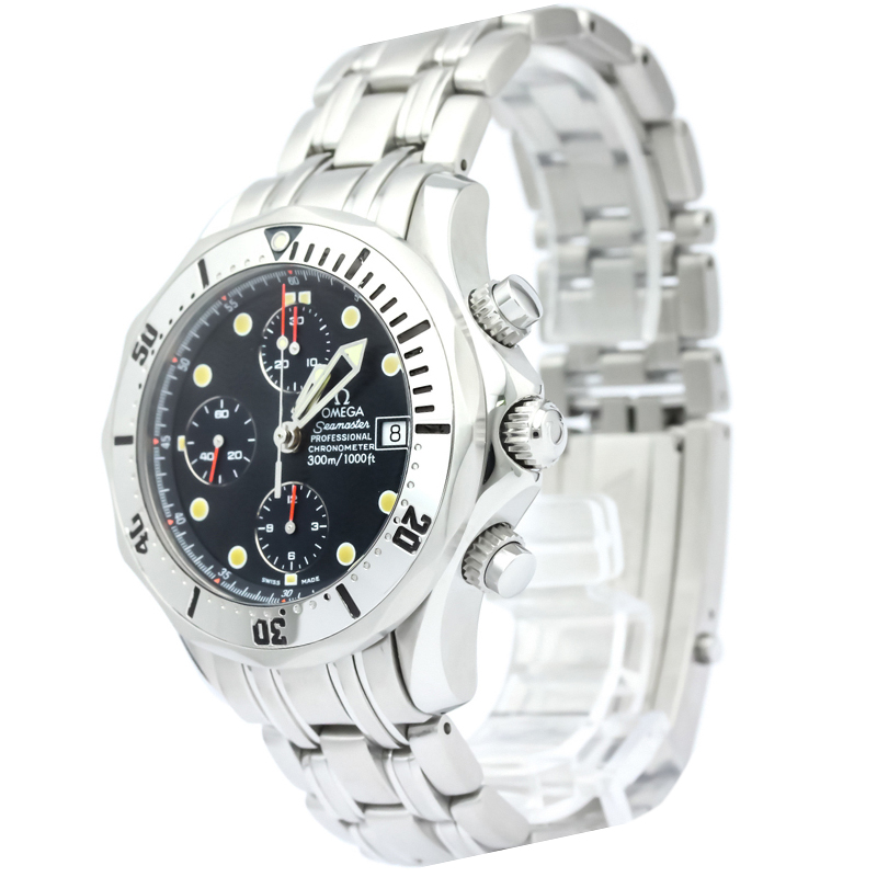 Pre Owned Omega Blue Stainless Steel Seamaster Professional Men's Wristwatch 42MM