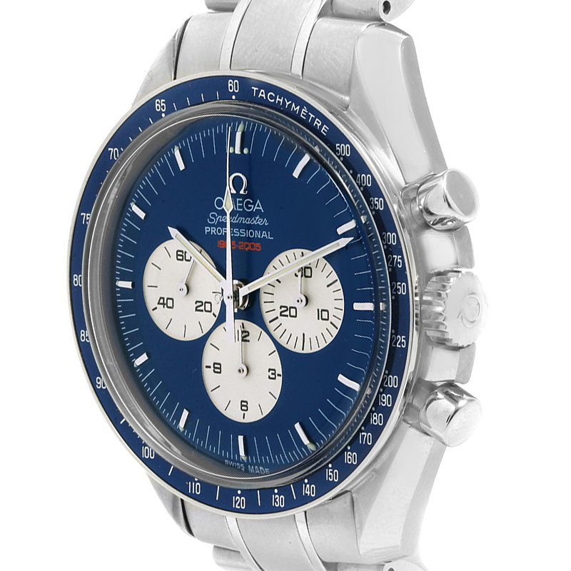 

Omega Blue Stainless Steel Speedmaster Gemini