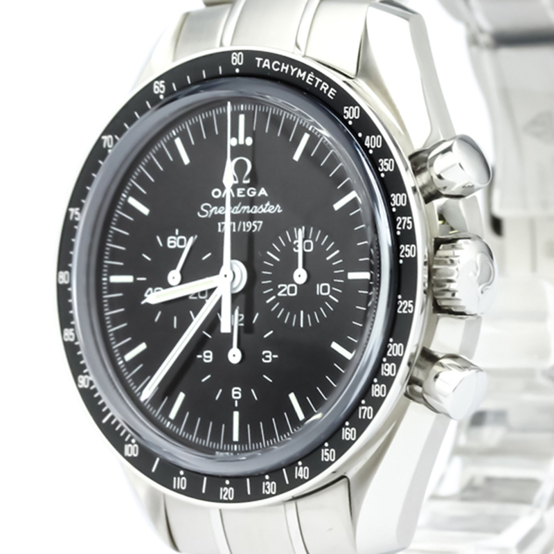 

Omega Black Stainless Steel Speedmaster Men's Wristwatch
