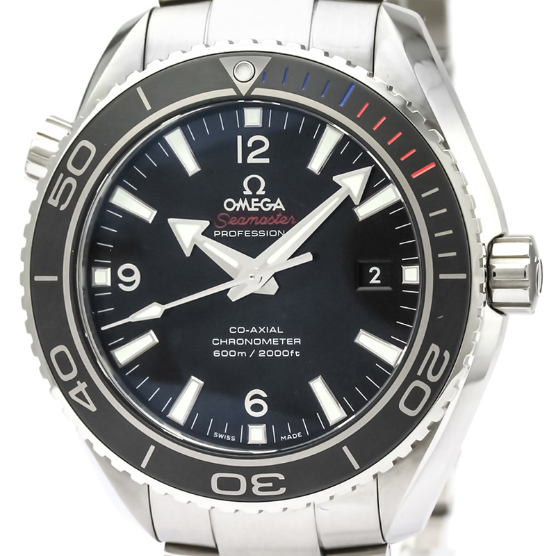 

Omega Black Stainless Steel Seamaster Planet Ocean Olympic Sochi