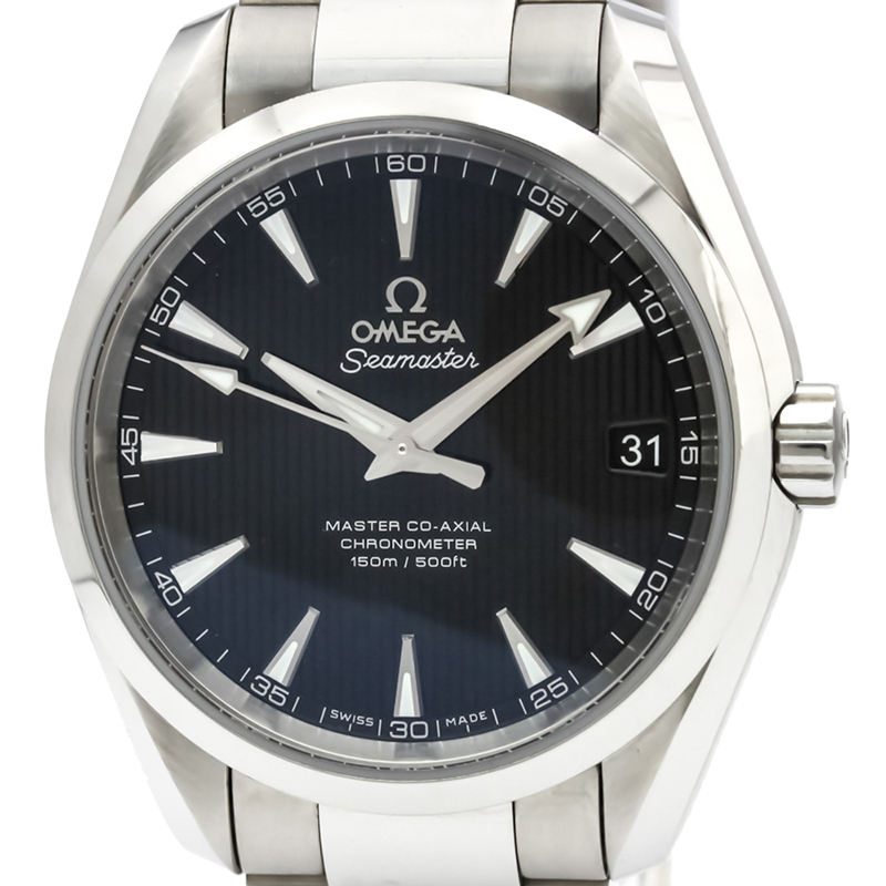 

Omega Black Stainless Steel Seamaster Aqua Terra Men's Wristwatch