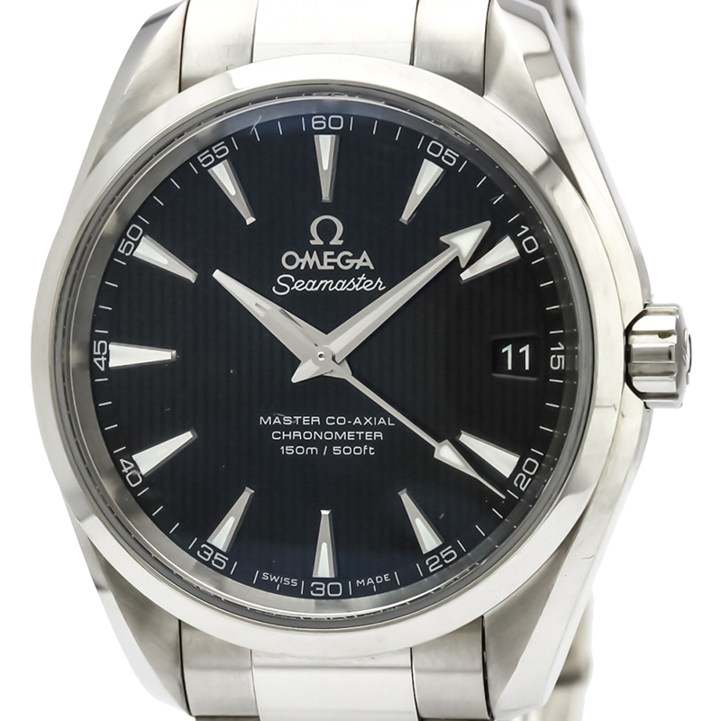

Omega Black Stainless Steel Seamaster Aqua Terra Men's Wristwatch