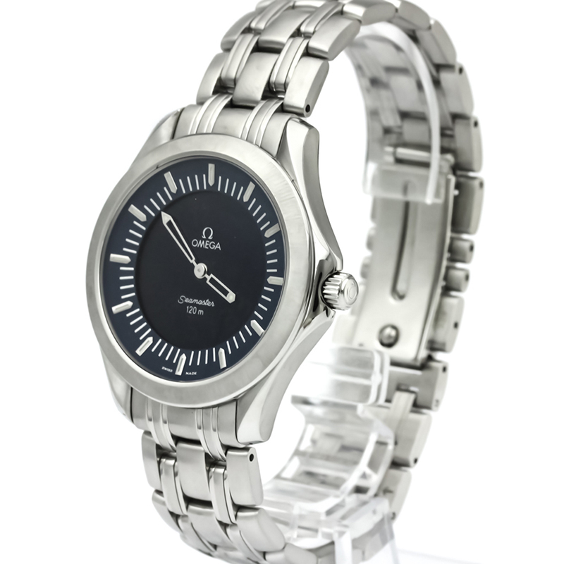 Pre Owned Omega Blue Stainless Steel Seamaster Multifunction Men's Wristwatch 39MM