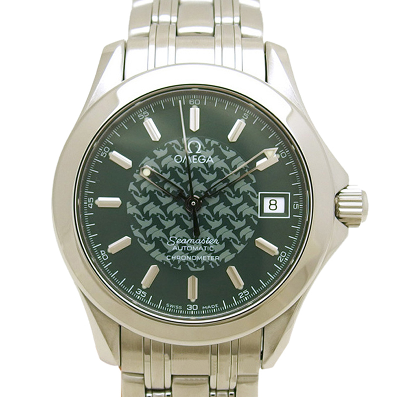 

Omega Green Stainless Steel Seamaster Men's Wristwatch