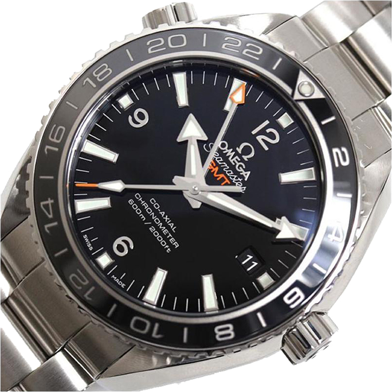 

Omega Black Stainless Steel Seamaster Planet Ocean Men's Wristwatch