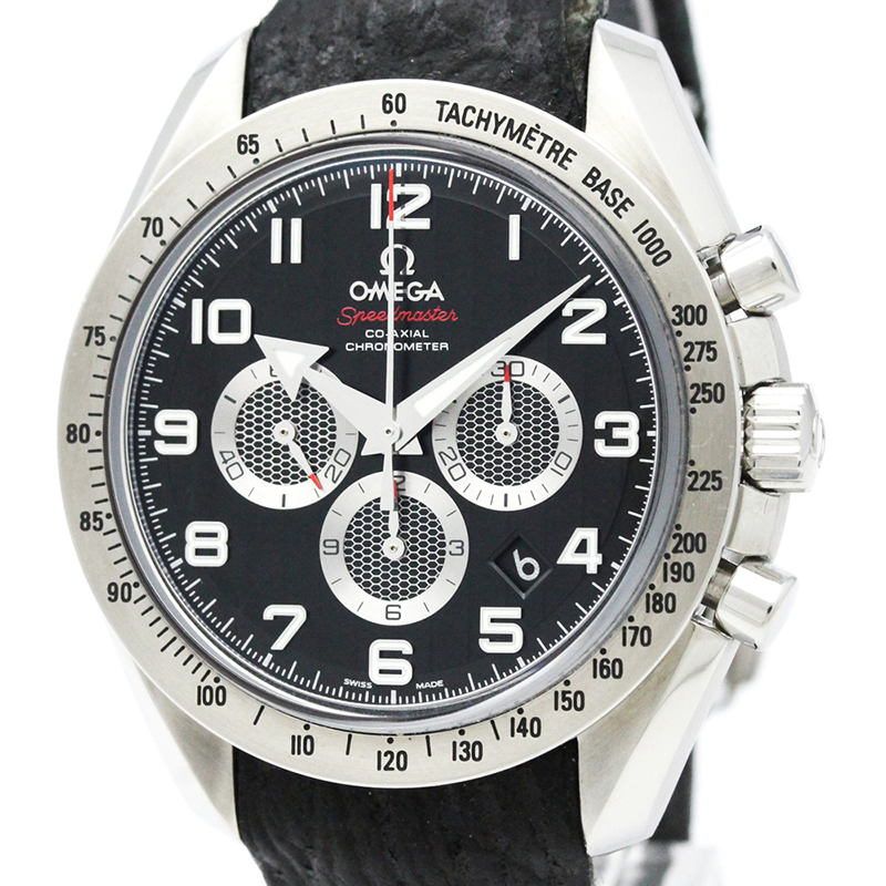 

Omega Black Stainless Steel Speedmaster Broad Arrow Co-Axial Chronograph