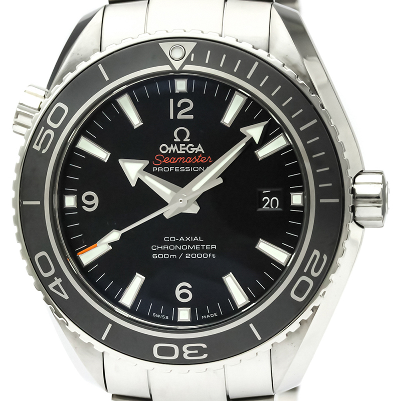 

Omega Black Stainless Steel Seamaster Planet Ocean Co-Axial Men's Wristwatch