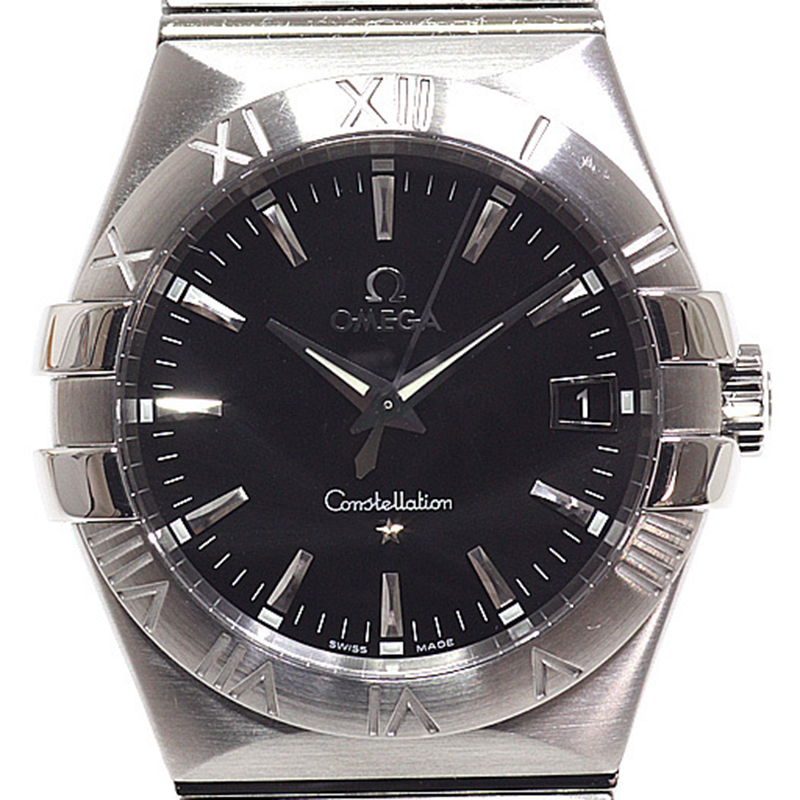 

Omega Black Stainless Steel Constellation Men's Wristwatch