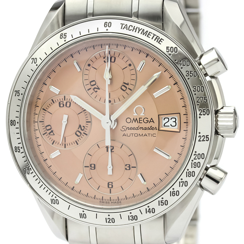 

Omega Pink Stainless Steel Speedmaster Date Men's Wristwatch