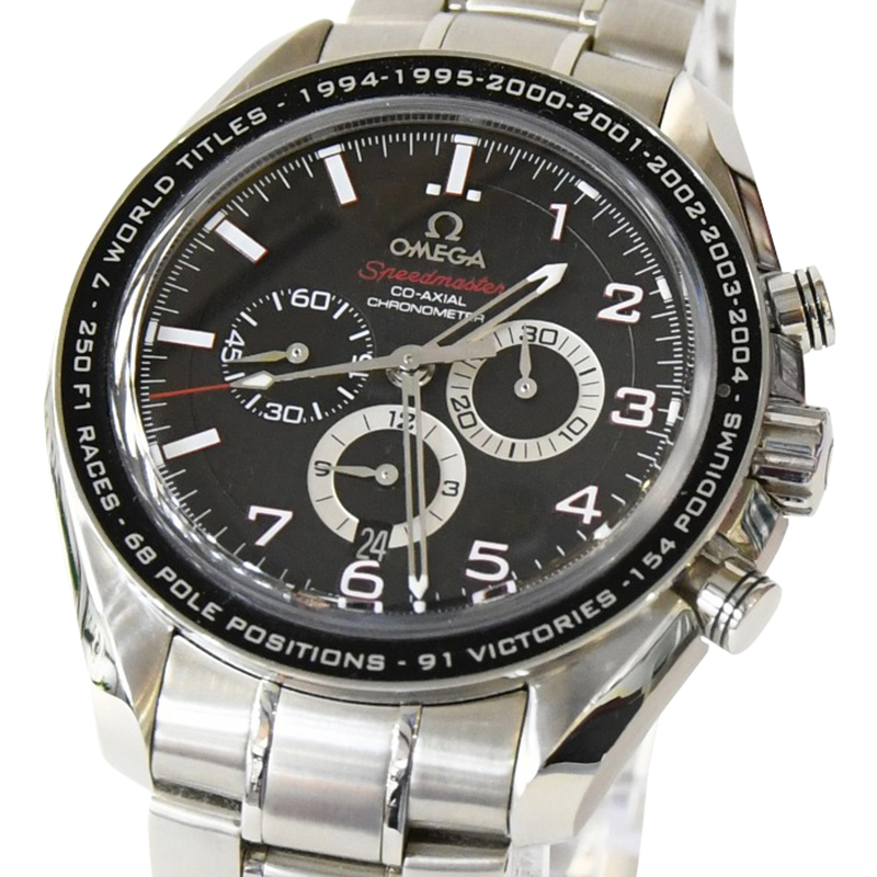 

Omega Black Stainless Steel Speedmaster Chronograph Co-Axial Men's Wristwatch