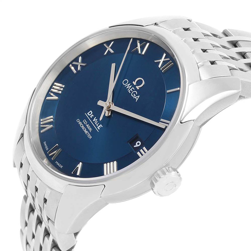 

Omega Blue Stainless Steel De Ville Co-Axial