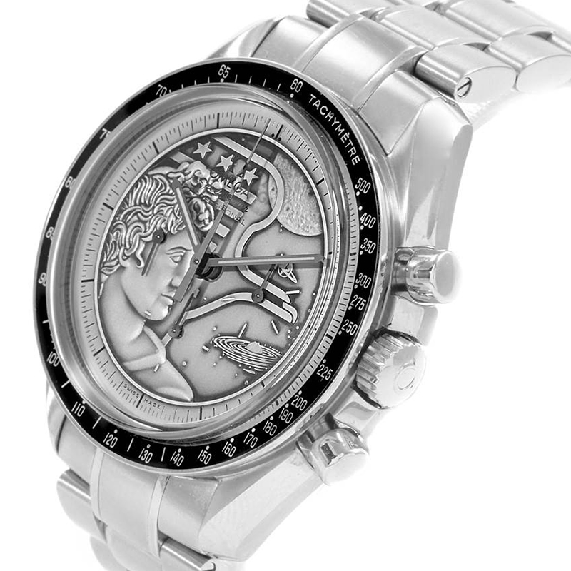 

Omega Silver Stainless Steel Speedmaster Apollo XVII Limited Edition Moonwatch