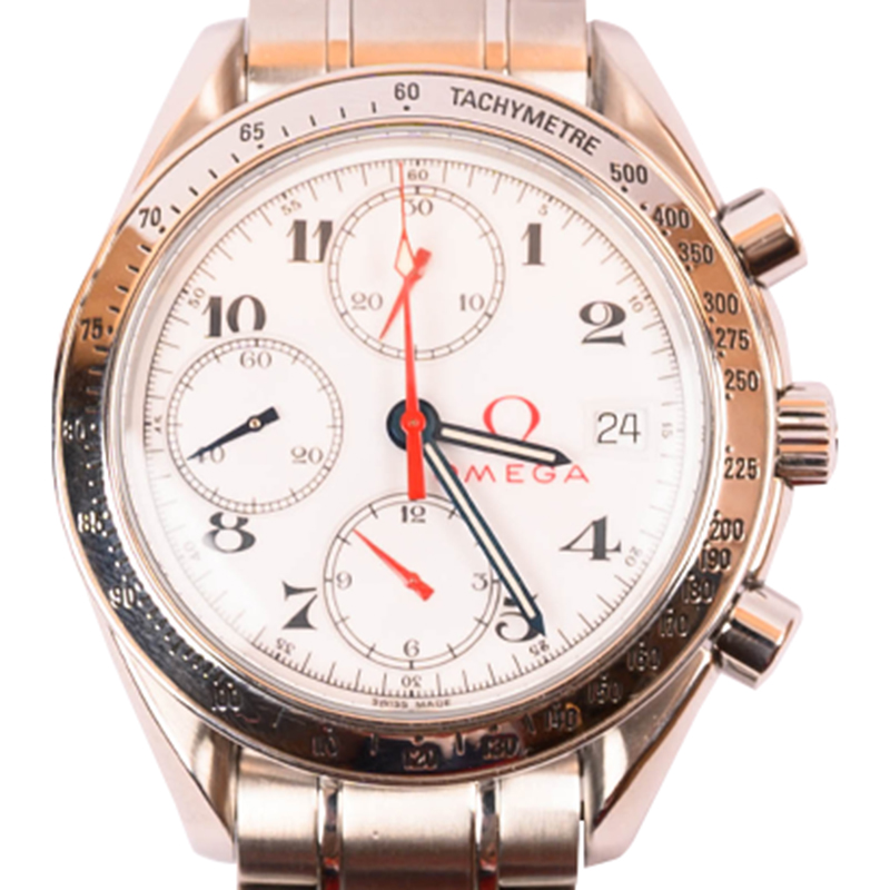 

Omega White Stainless Steel Speedmaster Olympic Edition Men's Watch
