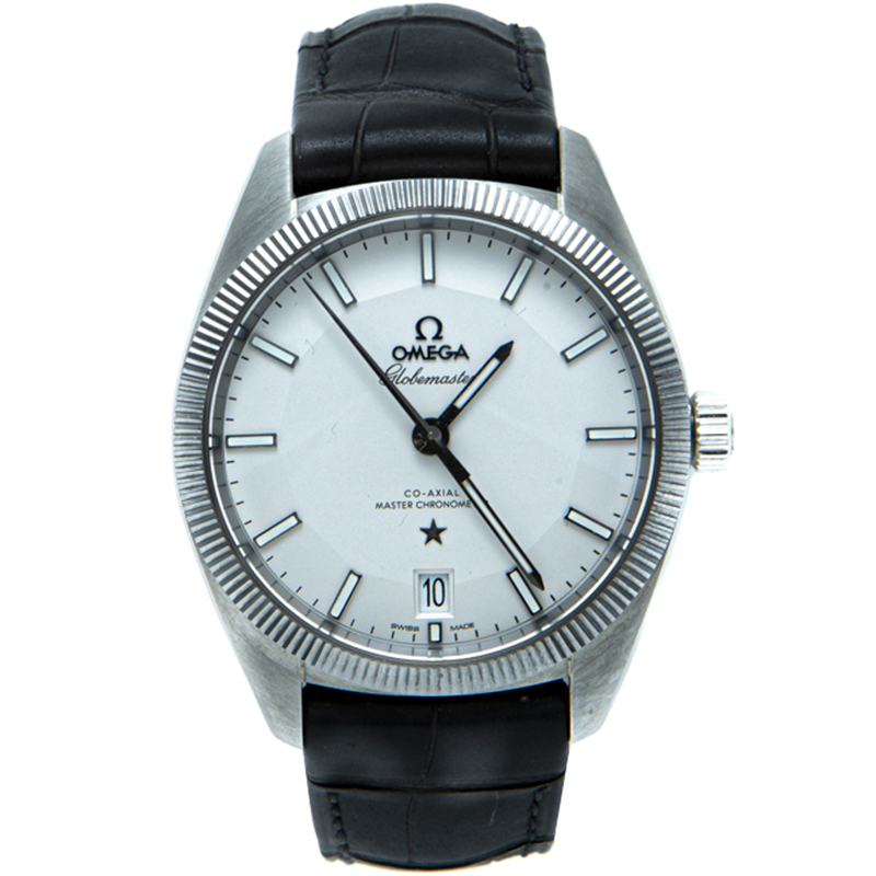 Omega White Globemaster Automatic Open Case Men's Watch 39MM 