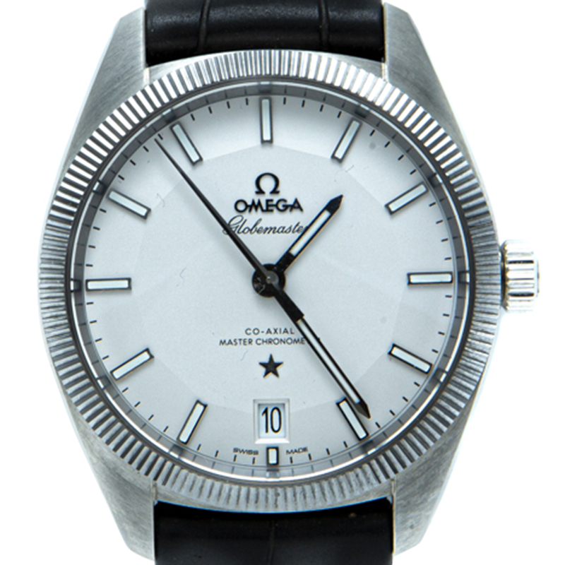 

Omega White Globemaster Automatic Open Case Men's Watch