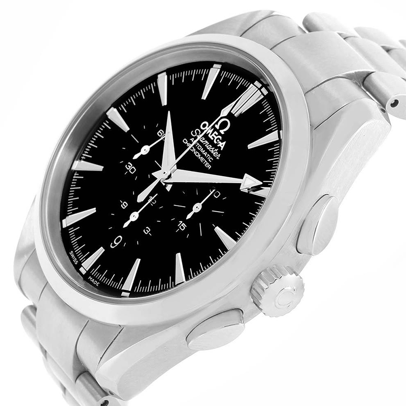 

Omega Black Stainless Steel Aqua Terra Chronograph