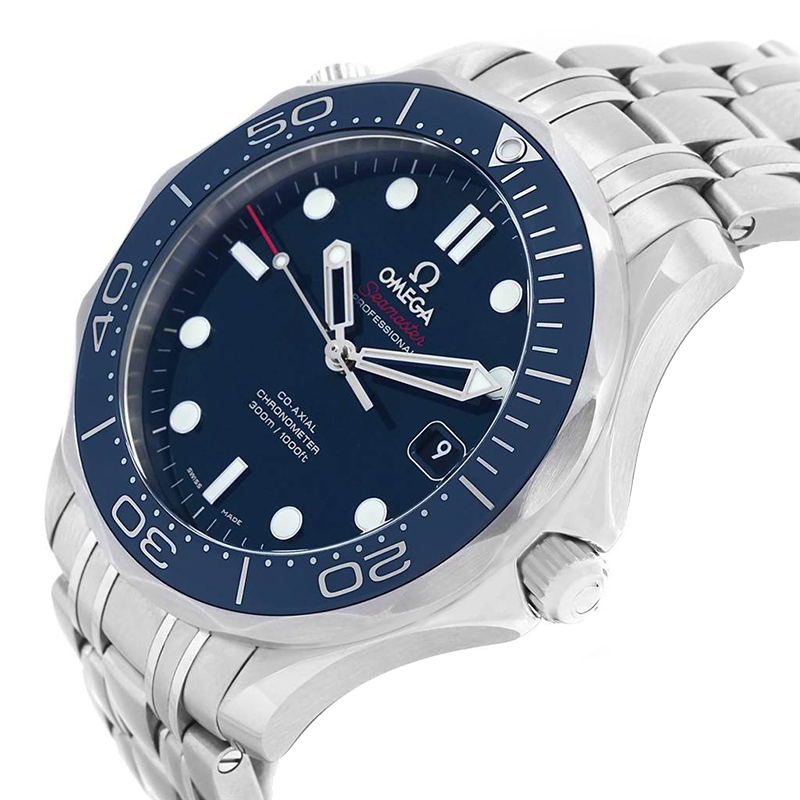 

Omega Blue Stainless Steel Seamaster Co-Axial