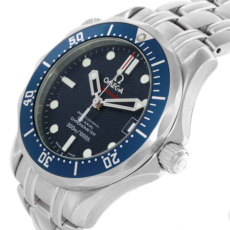 

Omega Blue Stainless Steel Seamaster Co-Axial Midsize