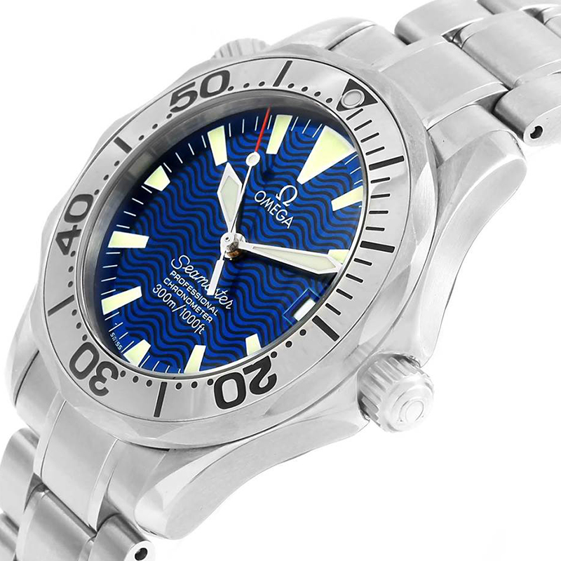 

Omega Blue Stainless Steel Seamaster Midsize