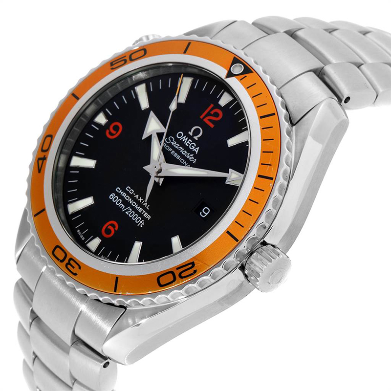 

Omega Black Stainless Steel Seamaster Planet Ocean  2208.50.00 Men's Wristwatch 45MM