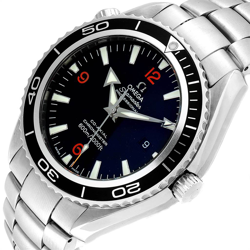 

Omega Black Stainless Steel Seamaster Planet Ocean  2200.51.00 Men's Wristwatch 45.5MM