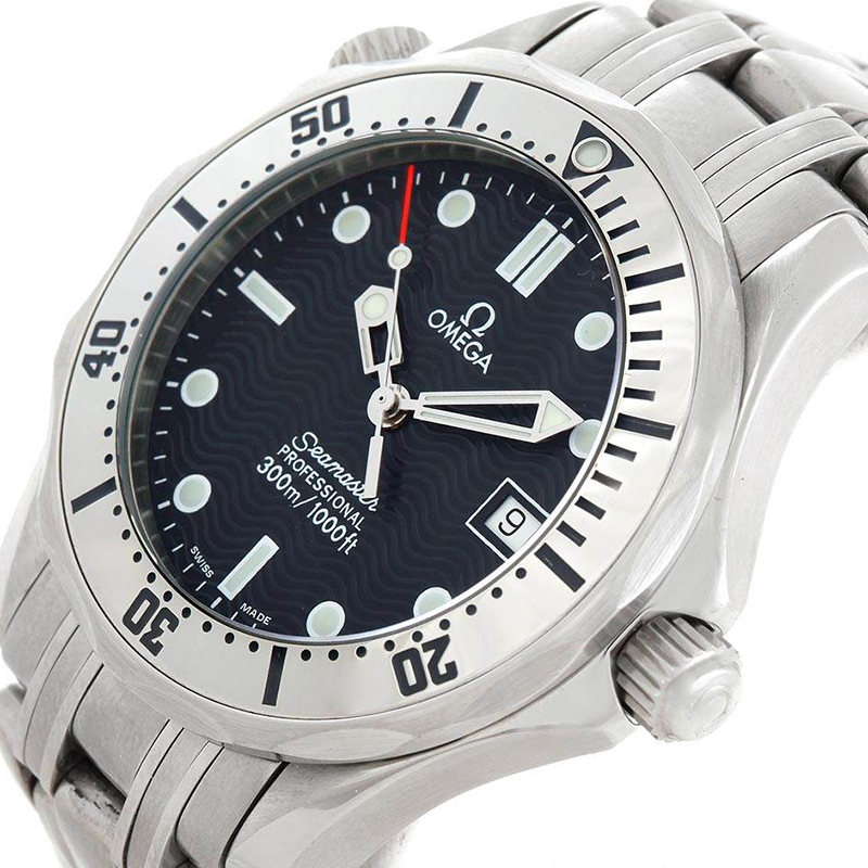 

Omega Blue Stainless Steel Seamaster Steel Midsize