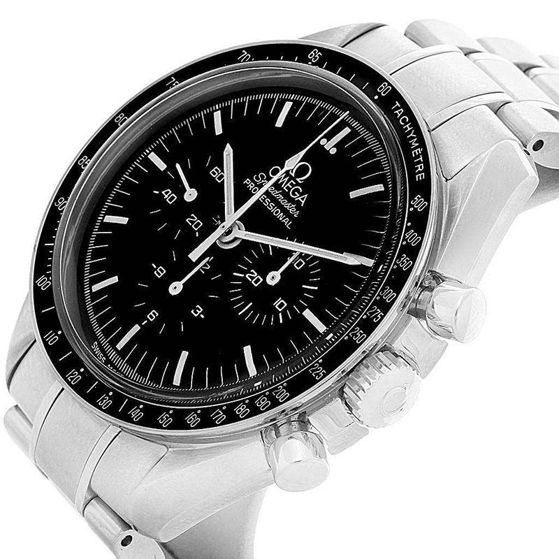 

Omega Black Stainless Steel Speedmaster Chronograph Moonwatch