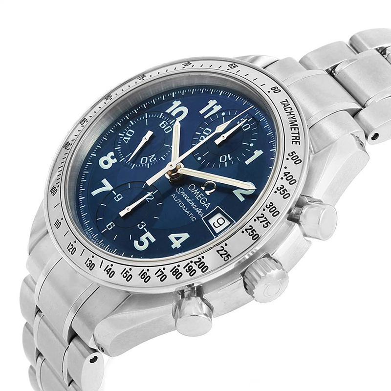 

Omega Blue Stainless Steel Speedmaster Date Chronograph