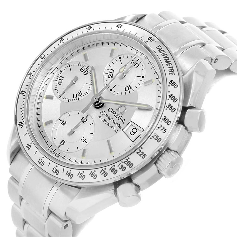 

Omega Silver Stainless Steel Speedmaster Date