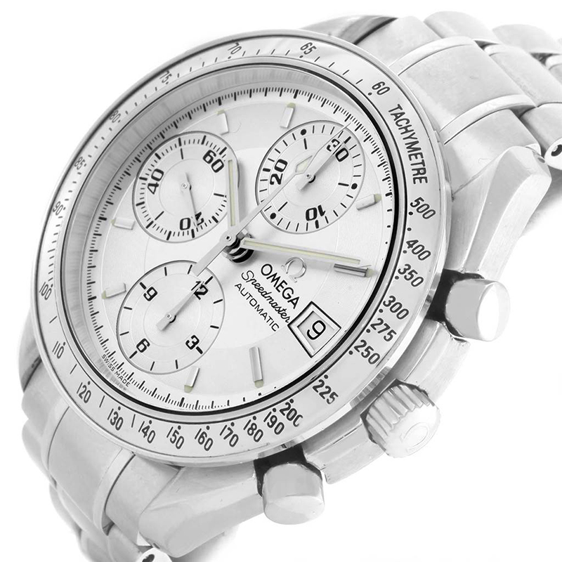 

Omega Silver Stainless Steel Speedmaster Date