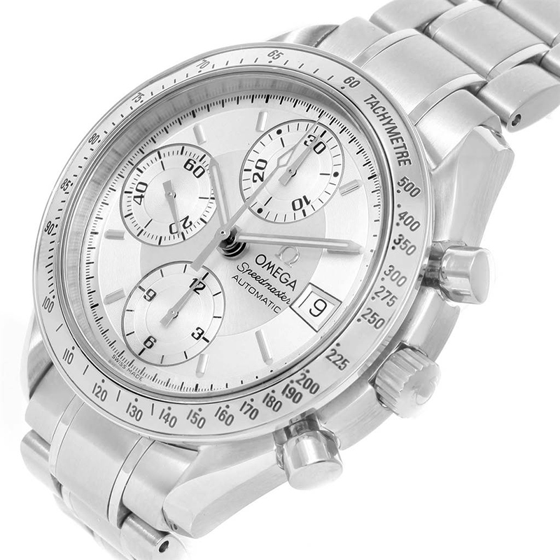 

Omega Silver Stainless Steel Speedmaster Date