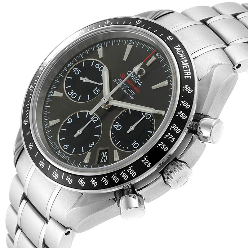 

Omega Grey Stainless Steel Speedmaster Day Date