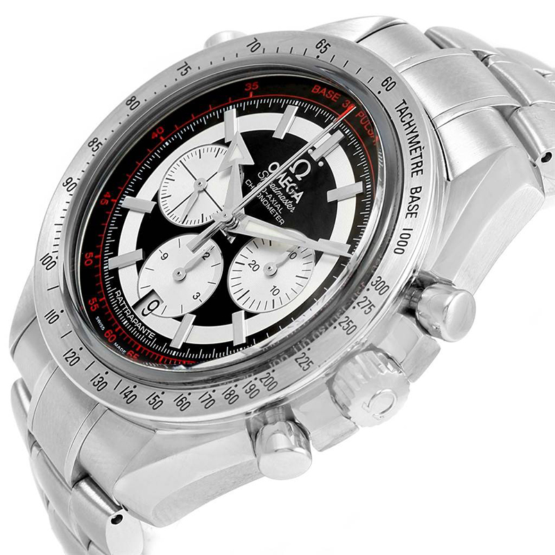 

Omega Black Stainless Steel Speedmaster Rattrapante Broad Arrow