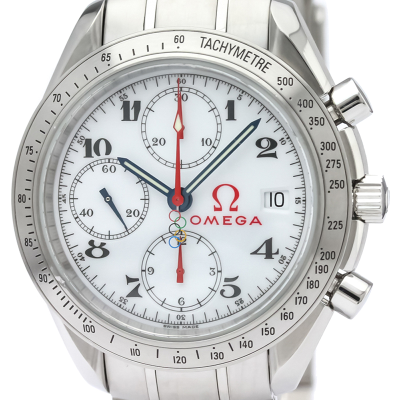 

Omega White Stainless Steel Speedmaster Olympic Games Collection