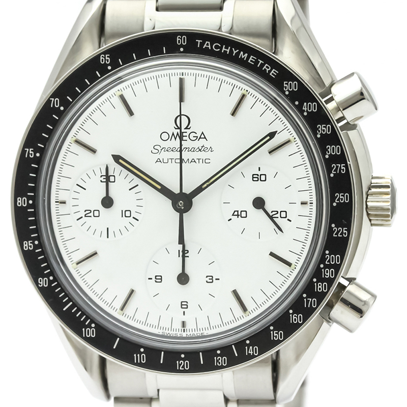 

Omega White Stainless Steel Speedmaster