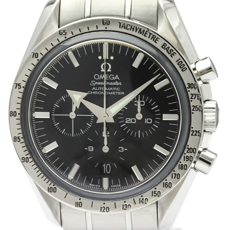 

Omega Black Stainless Steel Speedmaster Broad Arrow