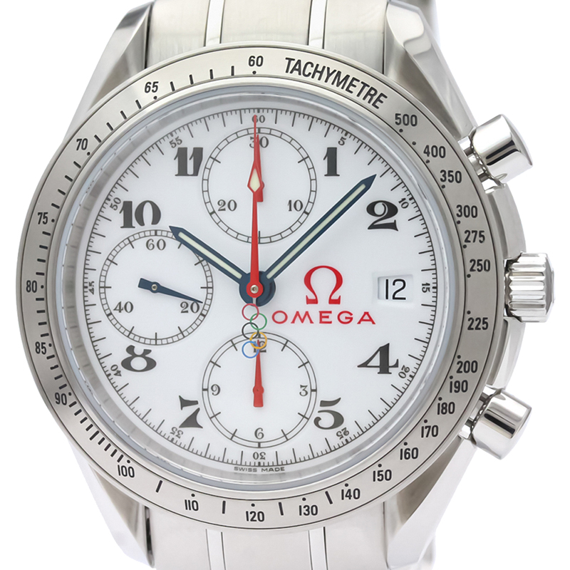 

Omega White Stainless Steel Speedmaster Olympic Games Collection