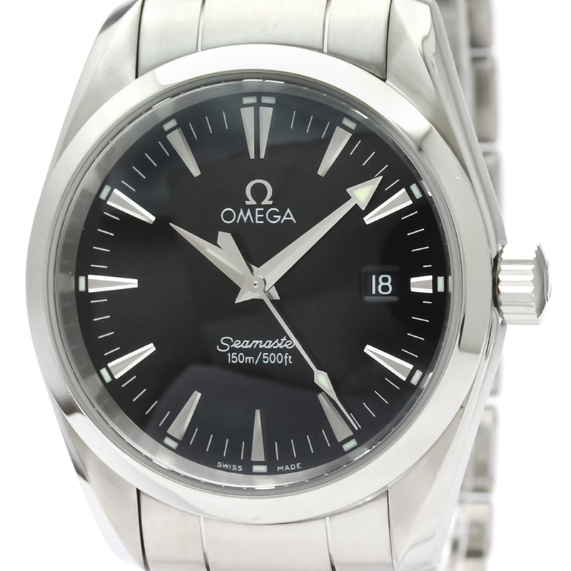 

Omega Black Stainless Steel Seamaster Aqua Terra