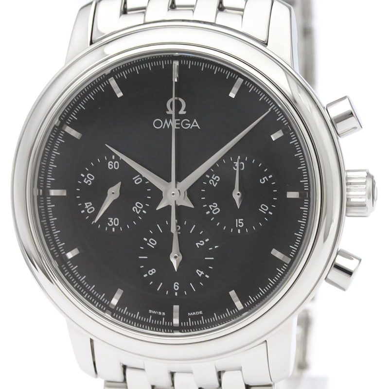 

Omega Black Stainless Steel De Ville Prestige Chronograph