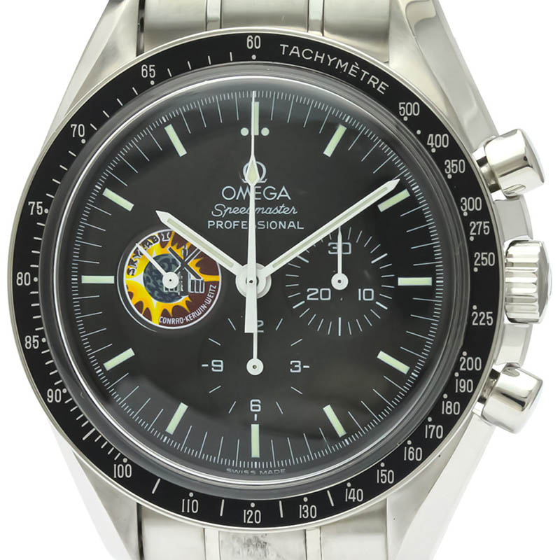 

Omega Black Stainless Steel Speedmaster Professional Missions Skylab