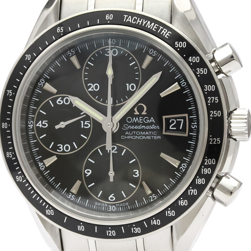 

Omega Black Stainless Steel Speedmaster Automatic Chronometer