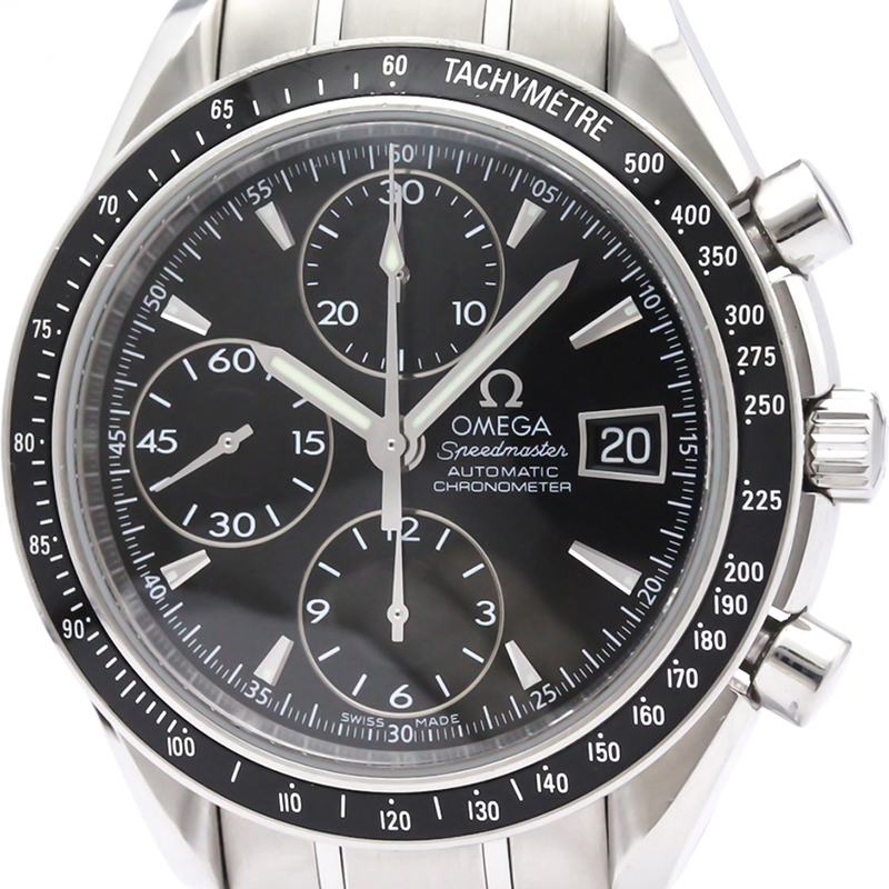 

Omega Black Stainless Steel Speedmaster Automatic Chronometer