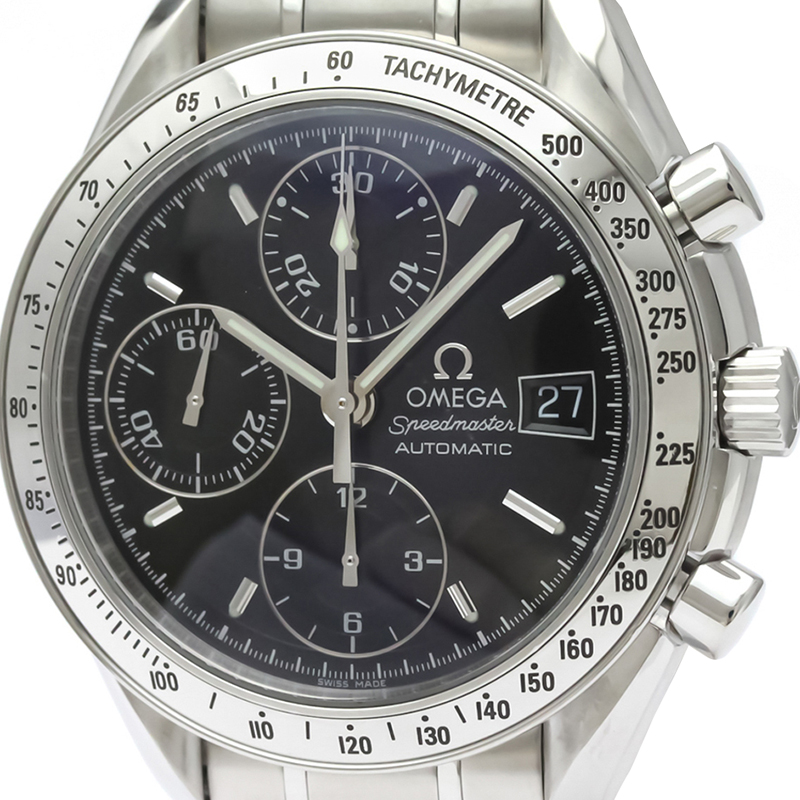 

Omega Black Stainless Steel Speedmaster Automatic